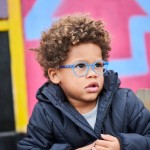 Charly lichtblauw / denim blauw half transparant